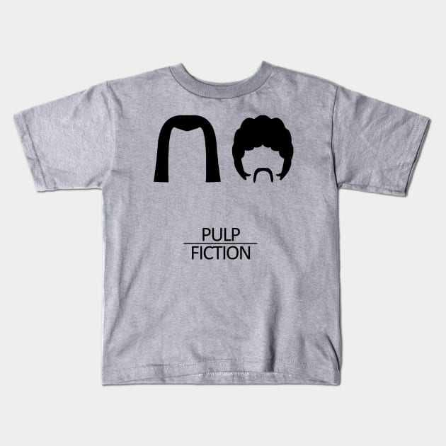 Pulp Fiction Haircuts Movie Silhouette Kids T-Shirt by Rebus28